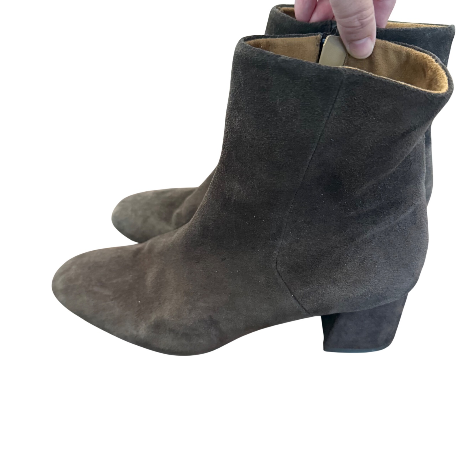Blondo Alida Waterproof Suede Ankle Booties Brown Womens 11m Classic Comfort